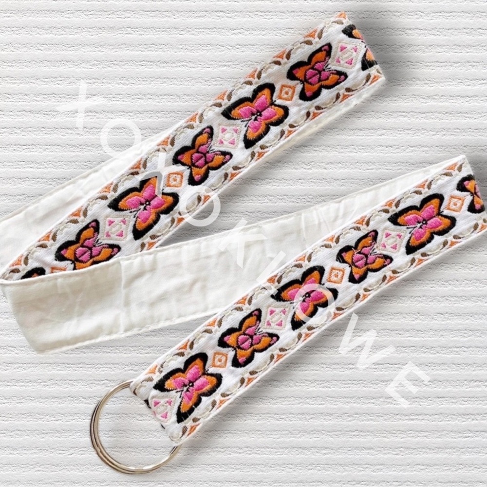 Boho Butterfly Embroidered O Ring Belt